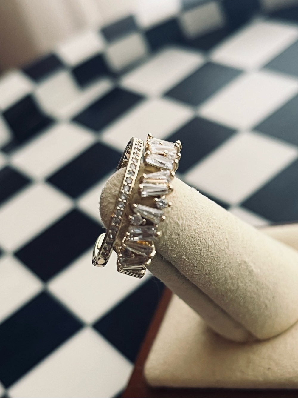 Gold Tone Crystal Adjustable Ring